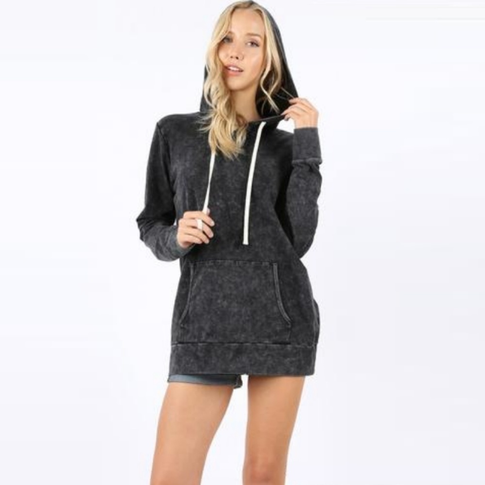Charcoal Mineral Wash Super Soft Hoodie - Picture 3 of 4